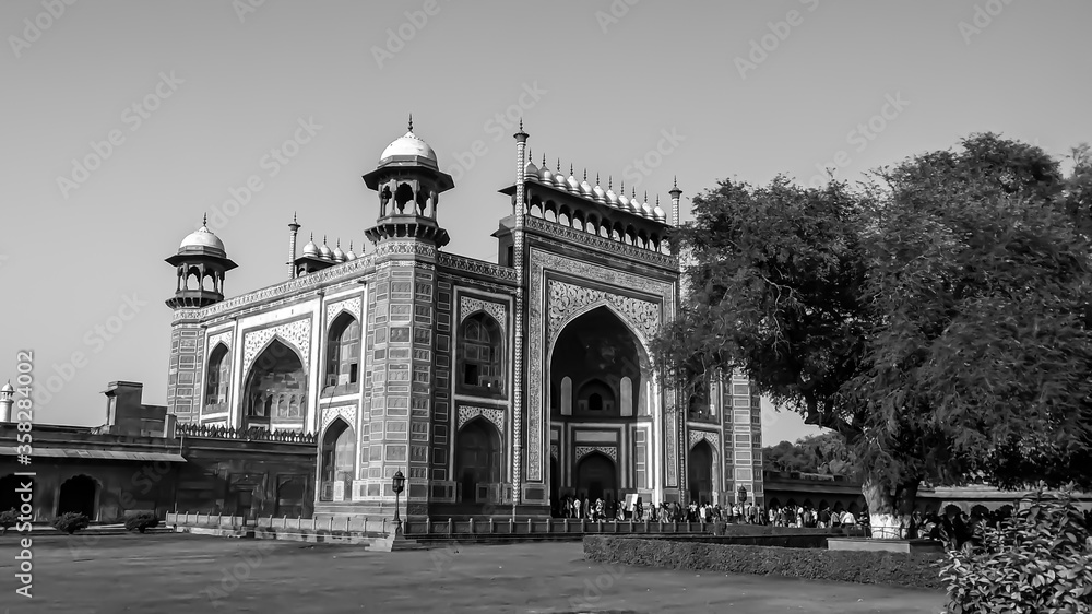 Entry gate of the Taj Mahal in India 1
