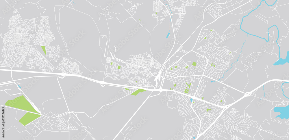 Obraz premium Urban vector city map of Emalahleni, South Africa.