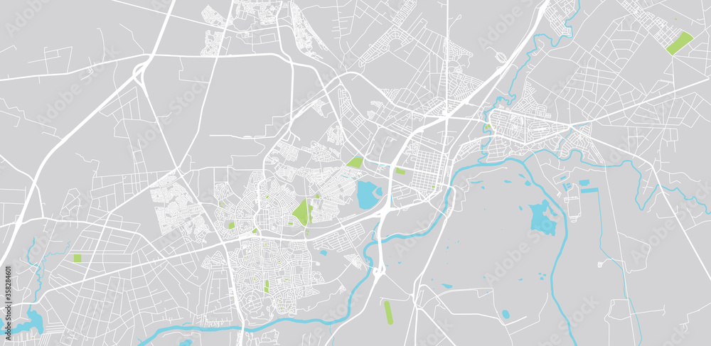 Urban vector city map of Vereeniging, South Africa.
