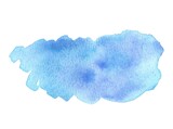 Watercolor blue splash.Watercolor stain. 