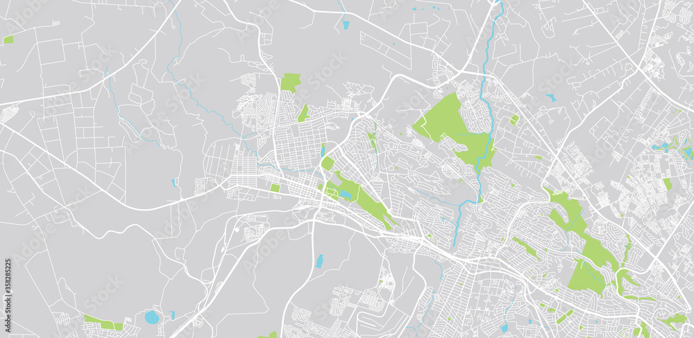 Fototapeta premium Urban vector city map of Krugersdorp, South Africa.
