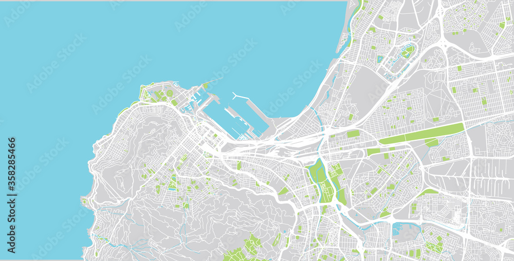 Fototapeta premium Urban vector city map of Cape Town, South Africa.