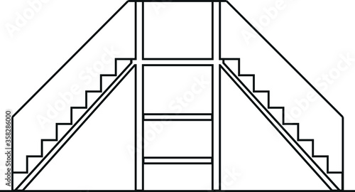 Vector linear icon of frame or ladder - dog agility training equipment, isolated on white background