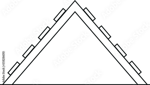 Vector linear icon of frame or ladder - dog agility training equipment, isolated on white background