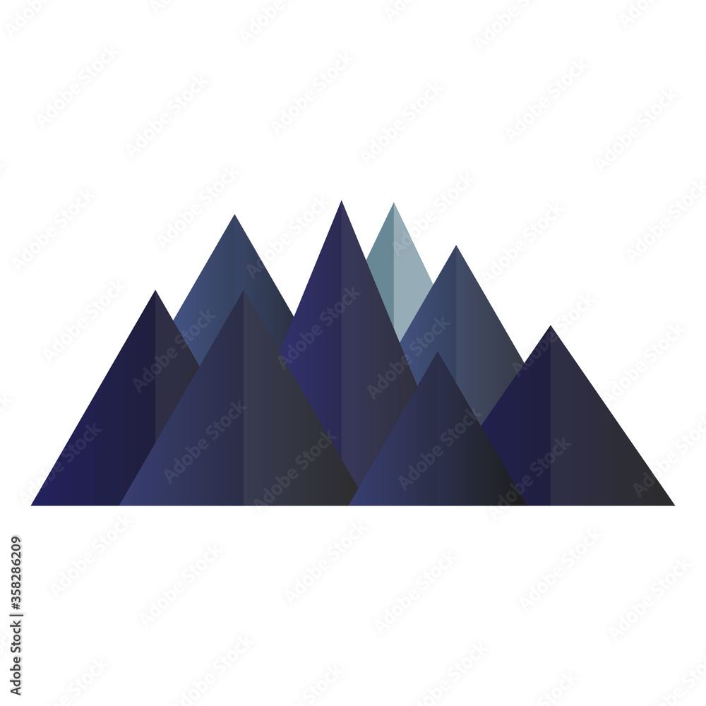 Blue mountains low poly style. Polygonal shapes Blue mountains low poly style. Polygonal shapes