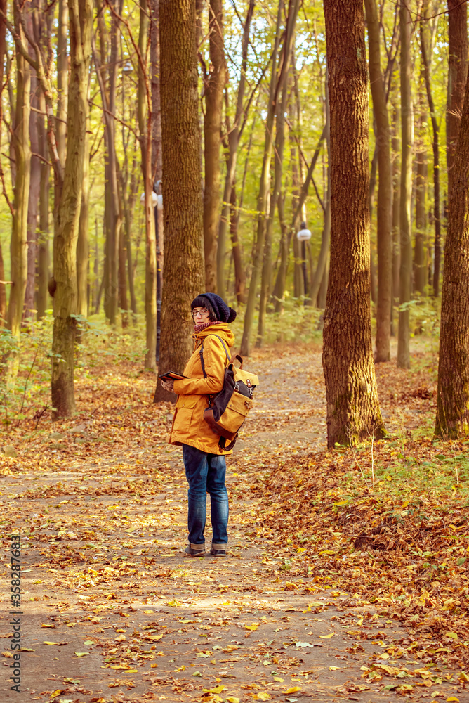Hipster girl in a park Hipster girl in a park