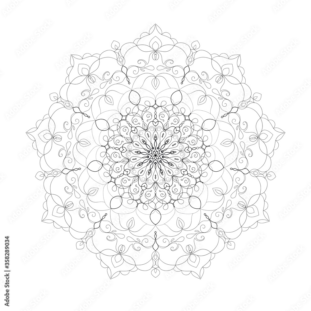Fine art decorative geometrical symmetrical monochrome pattern/ornament/mandala Fine art decorative geometrical symmetrical monochrome pattern/ornament/mandala