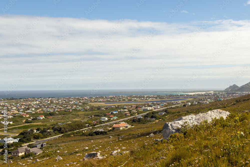 View on Betty's Bay from the Mountains behind the town, Western Cape, South Africa