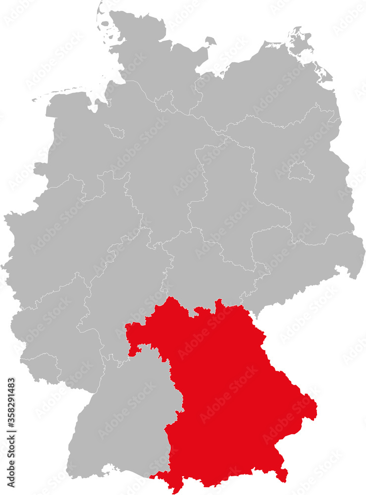 Bavaria state isolated on Germany map. Business concepts and backgrounds.
