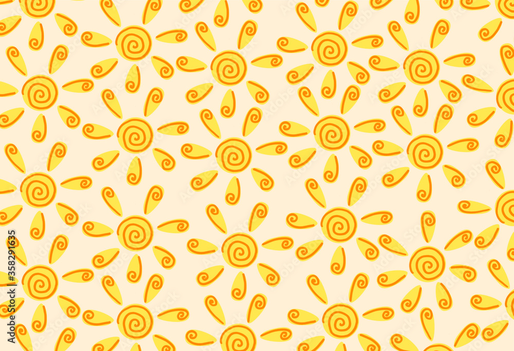 summer pattern. The sun. Vector. Doodle summer pattern. The sun. Vector. Doodle