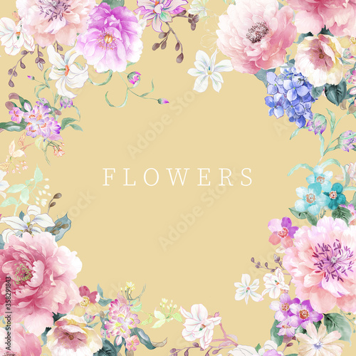 Watercolor flowers illustration