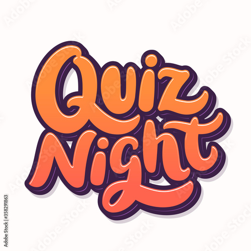 Quiz time. Vector lettering banner.