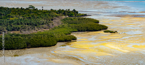 Aerial view of the Bissagos Archipelago (Bijagos), Guinea Bissau.  UNESCO Biosphere Reserve photo