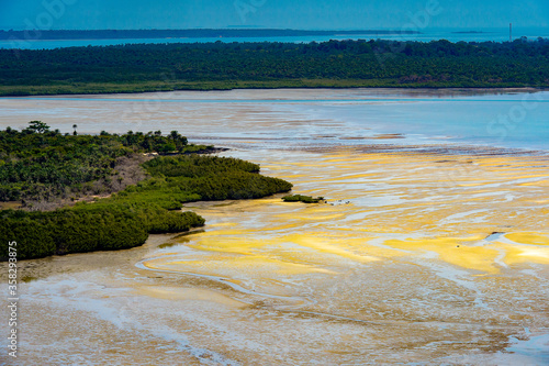 Beautiful sand strip on a low tide, Bissagos Archipelago (Bijagos), Guinea Bissau.  UNESCO Biosphere Reserve photo