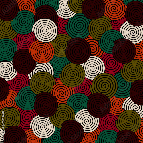seamless pattern with circles spiral