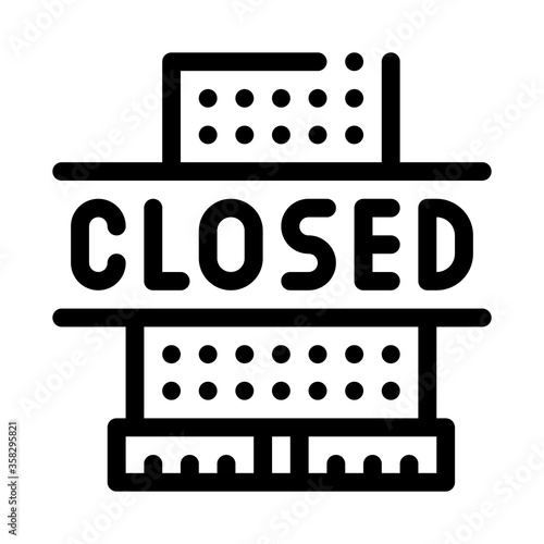 shopping center closing icon vector. shopping center closing sign. isolated contour symbol illustration