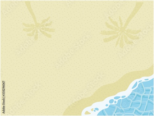砂浜と海の風景イラスト