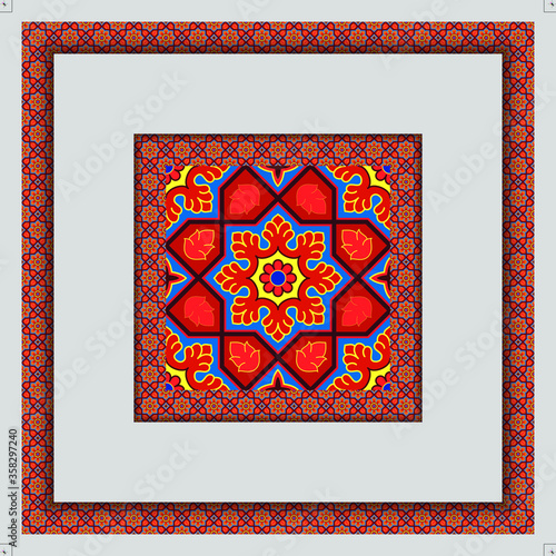 Ajrak Shawl - Sindhi Culture Fabric Pattern - Traditional Indus Valley wardrobe - print ready format. 