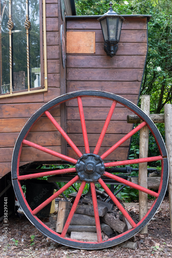 vintage gypsy caravan wheel 
