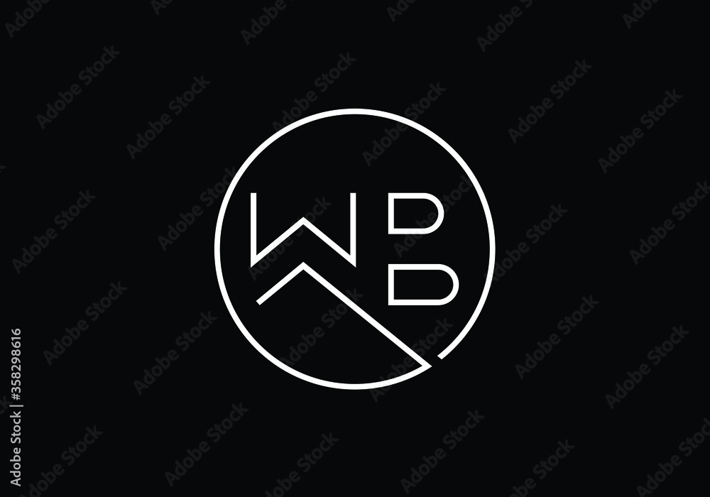 Initial Monogram Letter W B Logo Design Vector Template. WB Letter Logo Design Initial Monogram Letter W B Logo Design Vector Template. WB Letter Logo Design
