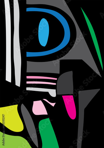 A vector illustration of an abstract painting. Minimal, colorful, composition.