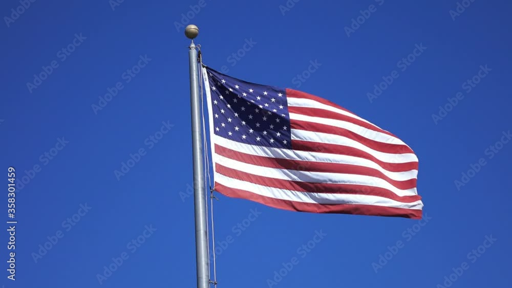 United States flag waving in the wind in 4K United States flag waving in the wind in 4K
