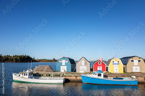 Lobster barns and boats of Prince Edward Island