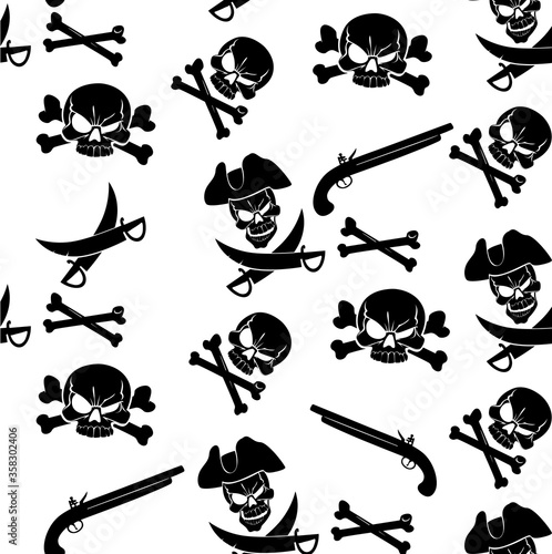 Jolly Roger seamless pattern