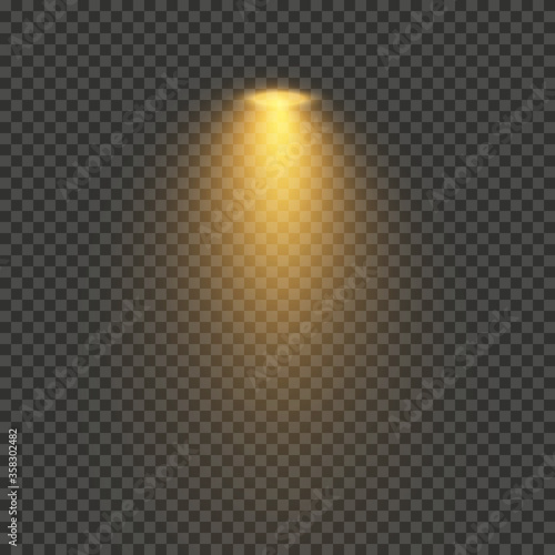 Yellow spotlight shines on the stage, scene, podium