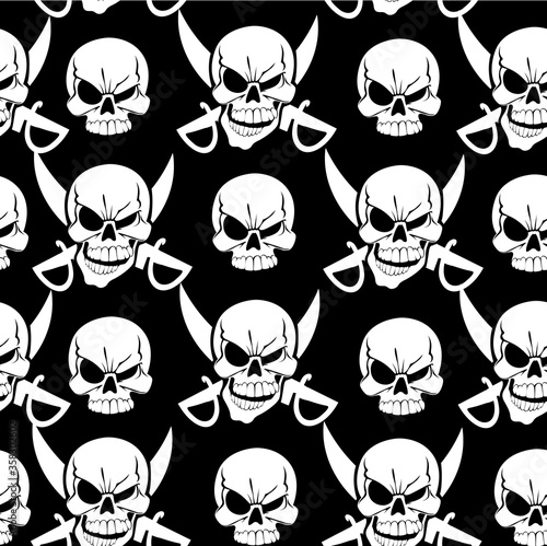 Jolly Roger black seamless background