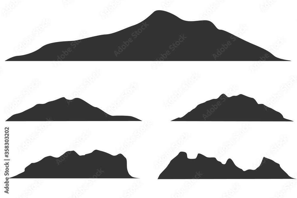 Naklejka Silhouettes of mountains on a white background