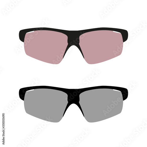 Simple sports sunglasses icons. Vector.