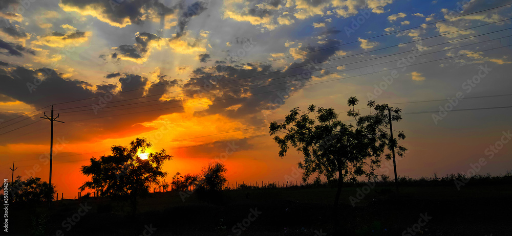 Naklejka premium sunset image