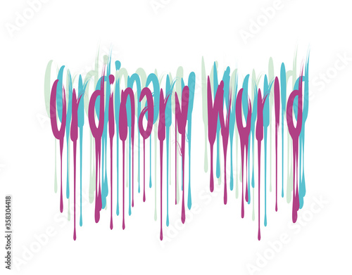 Ordinary World lettering text on white background in vector illustration