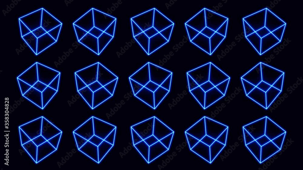 3d Geometry Box Mosaic With Glowing Strokes Spinning/ 4k animation of an abstract minimal background with outlined geometric shapes spinning 3d Geometry Box Mosaic With Glowing Strokes Spinning/ 4k animation of an abstract minimal background with outlined geometric shapes spinning