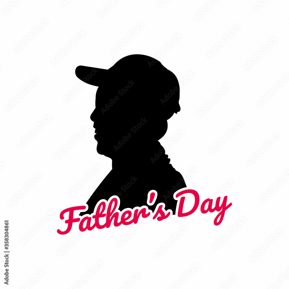 illustration vector graphic of father's day with silhouette