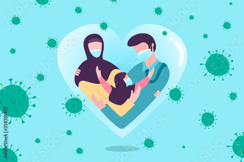 Families are protected from viruses, with love and care