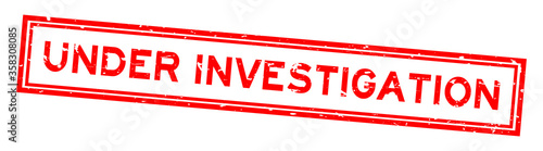 Grunge red under investigation word square rubber seal stamp on white background