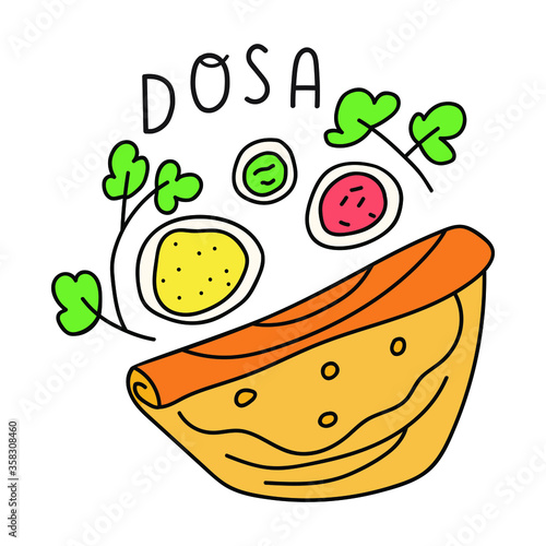 Dosa. Illustration on white background.