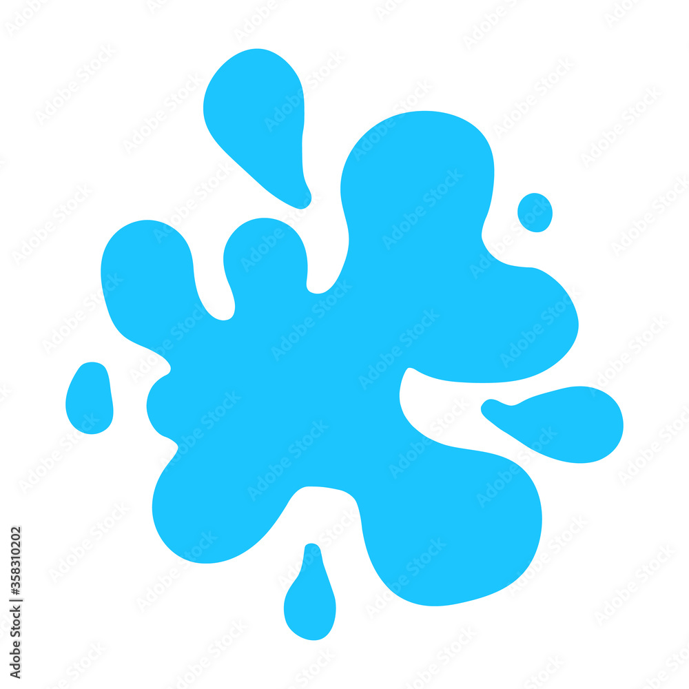 Single blue blot. Splash on a white background. Single blue blot. Splash on a white background.