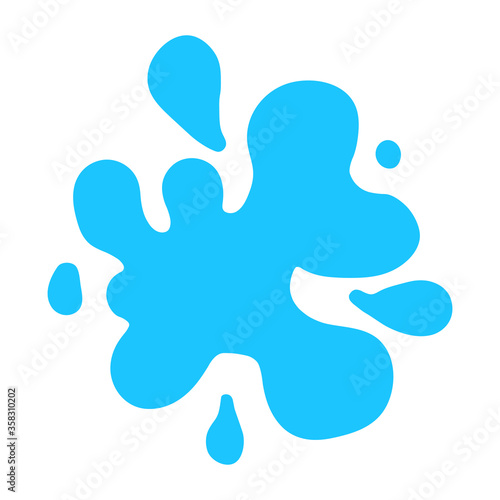 Single blue blot. Splash on a white background.