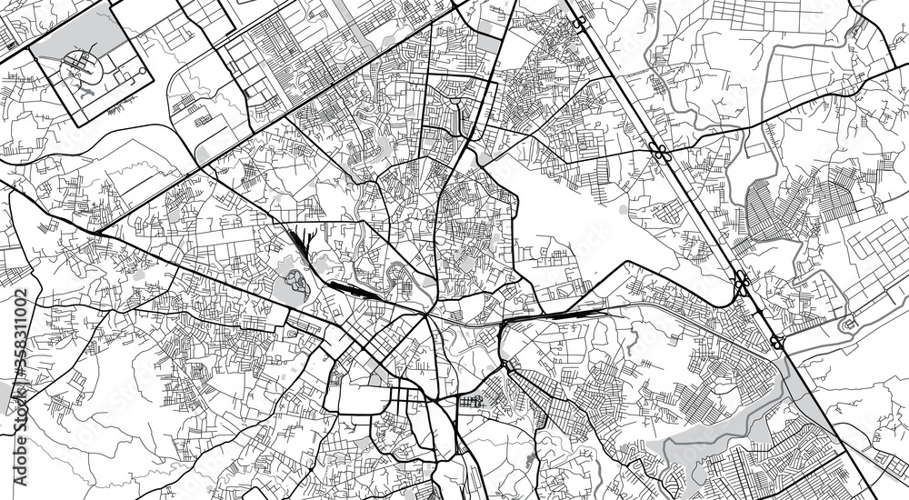 Urban vector city map of Rawalpindi, Pakistan, Asia.