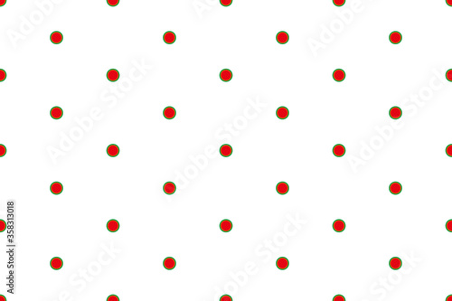White background with many red dots.