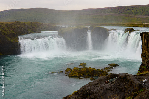 Godafoss  waterfall of the gods   in the Bardardalur district of Northeastern Region of Iceland