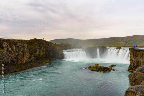 Godafoss (waterfall of the gods) in the Bardardalur district of Northeastern Region of Iceland