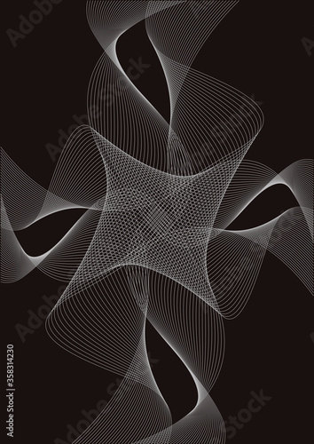 Black Abstract background certificate.
Illustration of black background with wavy cross motif.Vector available.