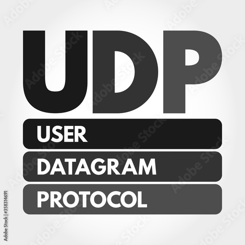 UDP - User Datagram Protocol acronym, technology concept background