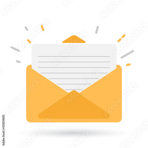 Vector mail envelope on white background