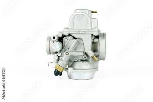 Bild auf Leinwand carburetor Motorcycles on isolated white backgrounds Motorcycle service
