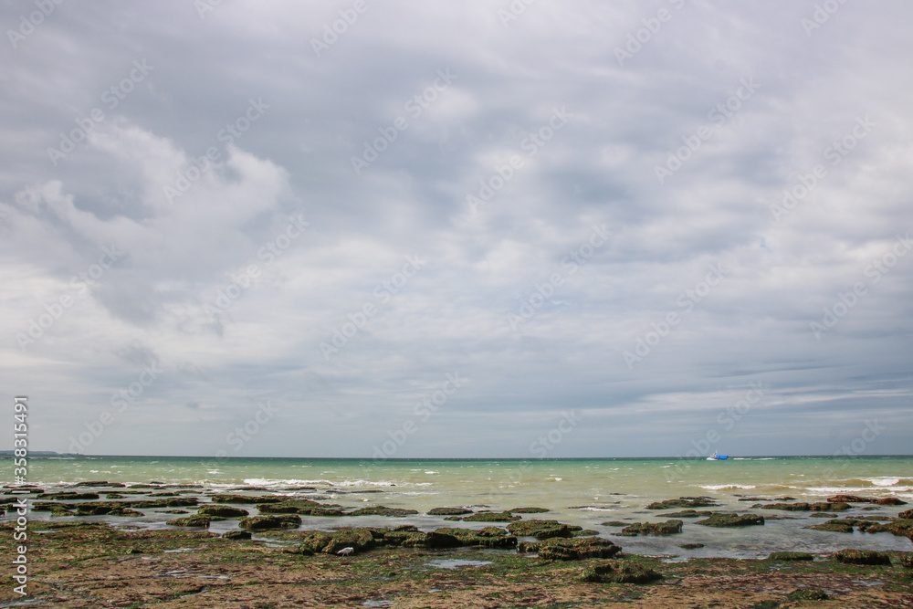 paysage de bord de mer à Audresselles à marée basse